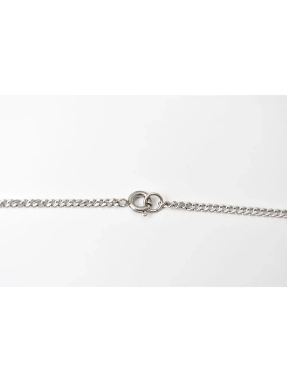 Chanel Coco Mark Rhinestone Faux Pearl Silver Rye White Gold